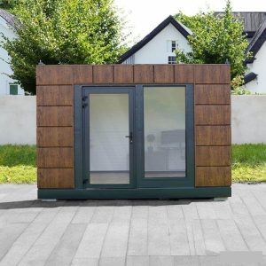 Abri de jardin reconditionné 12 m² – Finition bois & anthracite